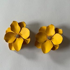 Yellow flower earrings